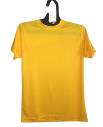 Multicolor Plain Polyester T Shirt, Round Neck