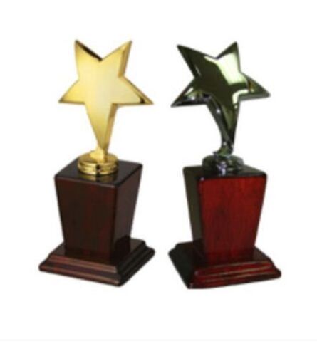 कार्यालय उपयोग के लिए पारदर्शी बहुरंगी लकड़ी और धातु सामग्री मुद्रित कस्टम कॉर्पोरेट पुरस्कार