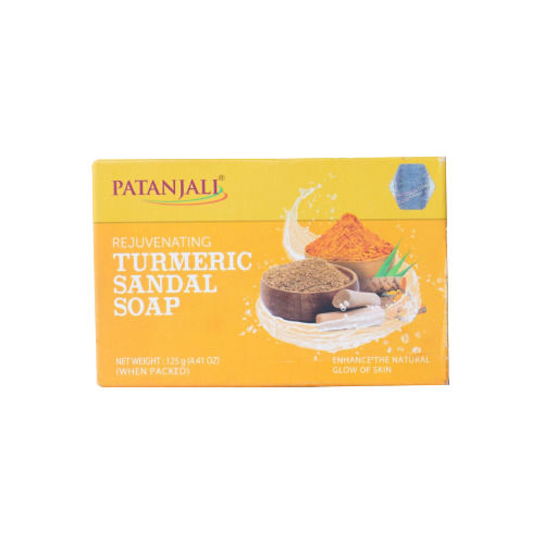 Silver Nice Fragrance Skin Friendly Patanjali Turmeric And Sandal Bathing Soap (125 Gram)