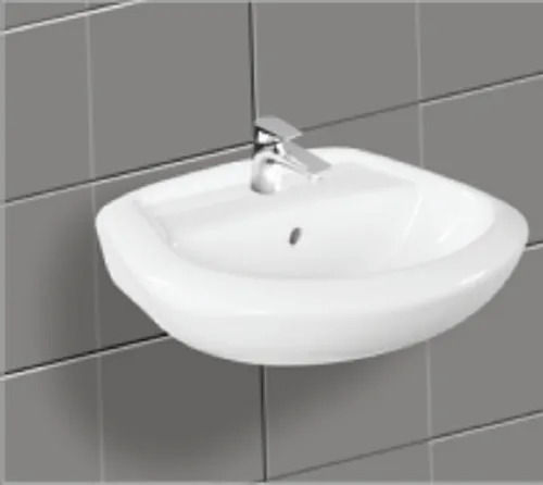 Reliable Service Life Scratch Resistant White Ceramic Wall Hung Wash Basin