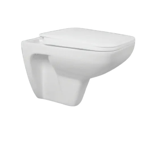 Ruggedly Constructed Easy To Clean White Ceramic Wall Hung Western