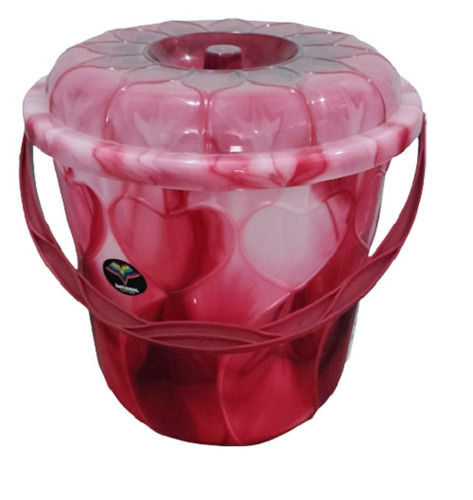 Pink 14 Liter Capacity Round Rigid Polypropylene Plastic Bucket With Led