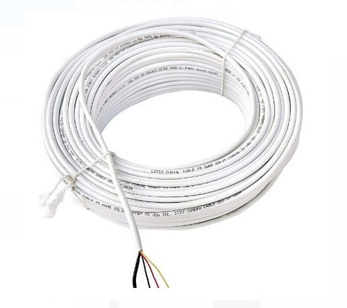 White 220 Voltage 90 Meter Round Pvc Insulated And Copper Conductor Cctv Wire 