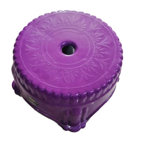 Purple 24X24X23 Cm Designer Round Unbreakable Modern Polypropylene Plastic Stool 