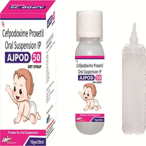 Grey Ajpod 50 Cefpodoxime Proxetil Pediatric Antibiotic Oral Suspension