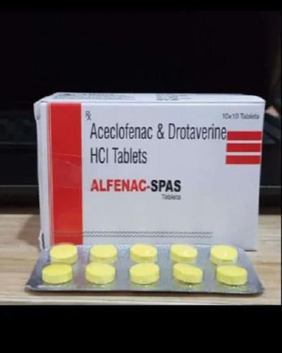 Silver Alfenac-Spas Aceclofenac And Drotaverine Hcl Tablet, 10X10 Blister