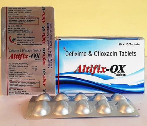 Silver Altifix-Ox Cefixime And Ofloxacin Antibiotic Tablet, 10X10 Alu Alu