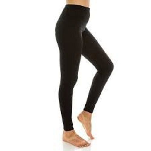 Ladies Washable And Breathable Plain Black Casual Wear Leggings