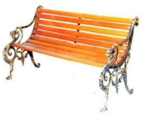 Long Life Span Sturdy Construction Elegant Look Orange Cast Iron Garden Bench