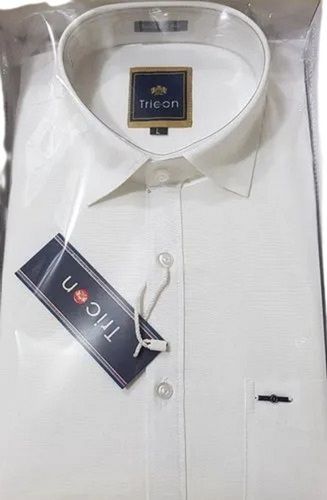 Men White Classic Collar Comfortable Soft Breathable Cotton Shirts