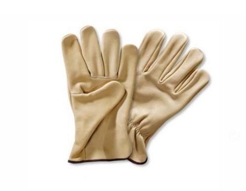 Yellow Waterproof Hand Length Industrial Grade Plain Leather Full Finger Gloves 