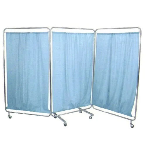 1680 H X 2400 W Mm Mild Steel Bed Side Screen (3 Panels) For Hospital
