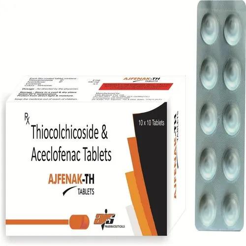 अजफेनैक-थ एसिक्लोफेनाक और थियोकोलचिकोसाइड पेन रिलीवर टैबलेट उत्पत्ति: भारतीय