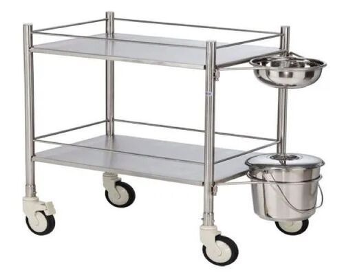 Corrosion Resistance Stainless Steel Silver Dressing Trolley