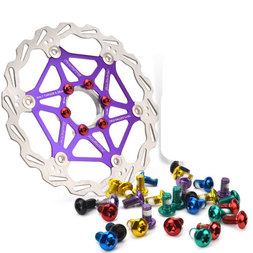 नीला हल्का और टिकाऊ रस्ट प्रूफ 5 Mm ब्रेक डिस्क साइकिल के लिए रंगीन स्क्रू