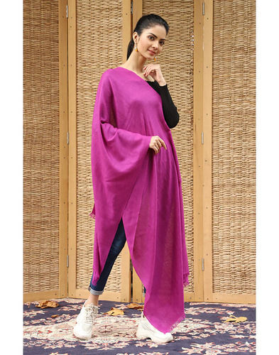 Magenta Party Wear Lightweight Skin Friendly Solid Cashmere Pashmina Stole