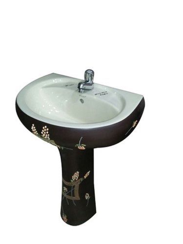 Sturdy Construction Easy To Install Black And White Ceramic Round Glossy Wash Basin Application: Medical