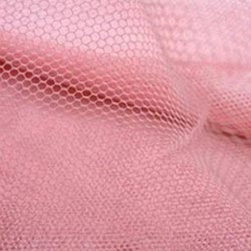  कपड़े बनाने के लिए हवा पार होने योग्य शुद्ध नायलॉन हल्का गुलाबी सादा नेट फ़ैब्रिक 