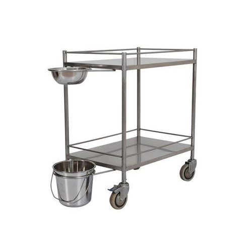 Stainless Steel Hospital Dressing Trolley - 75 cm Length, 45 cm Width, 80 cm Height | 50-100 kg Load Capacity, Durable Commercial Furniture, 4-Wheel Design