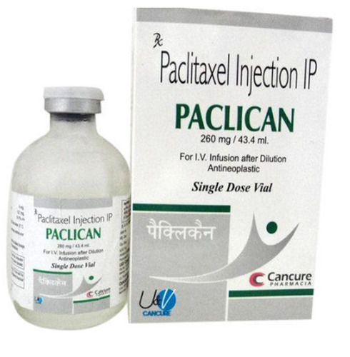  Paclitaxel Injection Ip 260Mg/43.4 Ml ग्लास बॉटल पैक शेल्फ लाइफ: 2-3 साल