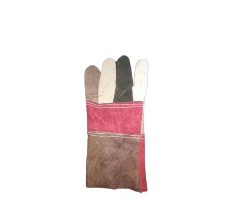 100 Gram Non Woven And Leather Full Fingered Industrial Safety Gloves (10 Inches)