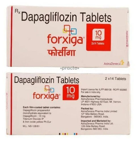 Brown Forxiga Dapagliflozin Tablets 10Mg, 2X14 Tablets Box Pack