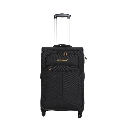 Multi-Color FDY Polyester Trolley Suitcase - 4 Wheels, 3 Compartments | Double Coil Zip, Lever Lock, Soft Padded Handle, Antistatic Feature, 3-Year Warranty