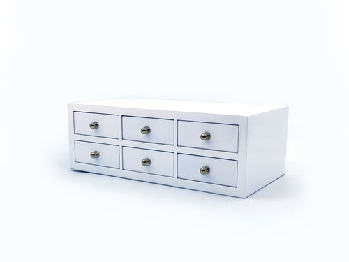Glossy White Oil Painting Wooden Jewellery Storage Drawer Box