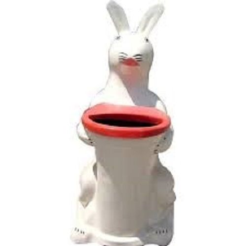 Plain White and Red Color FRP Material Rabbit Dustbin With 5 Feet Height