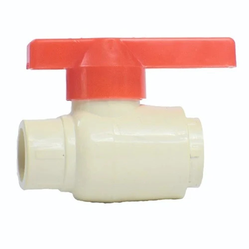 1 Inch CPVC Ball Valve - Plastic, 1 Inch, White and Orange | Premium Design, Smooth Finish, Easy Maintenance, High Pressure, Threaded