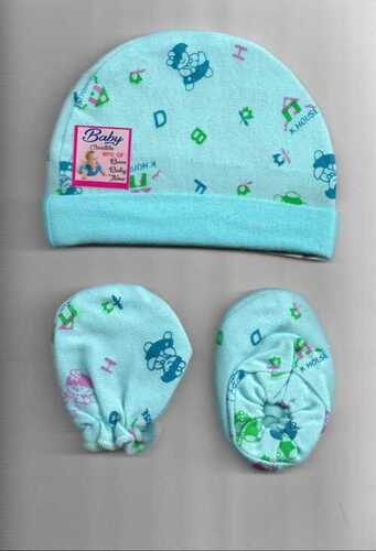 Unisex Cotton Mittens And Booties Set For Newborn Baby Cap