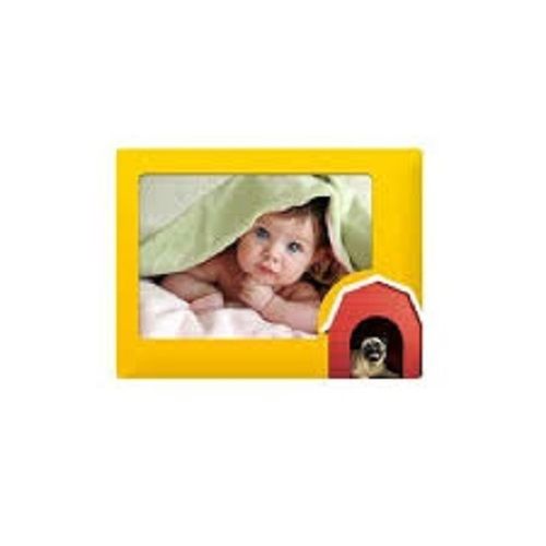 Polishing Yellow 10 Inch Square Shape Wall Mounted Baby Photo Frame