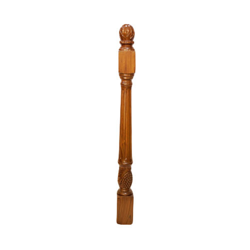 Brown Color And Plain Glossy Finish Solid Wooden Pillar 150 Mm Thickness