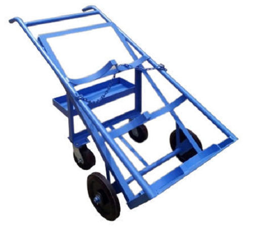 Mild Steel Paint Coated Double Gas Cylinder Transportation Trolley