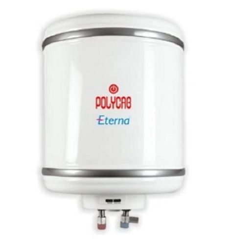 White Wall Mounted Shock Proof Body Polycab Eterna 15 Liter Electric Water Geyser