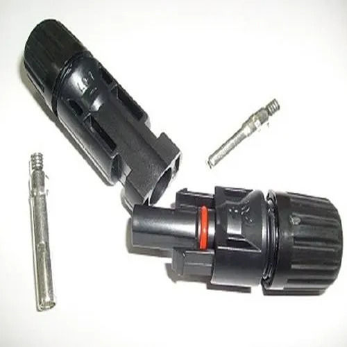 Black 1500 Vdc Round Tinned Copper Solar Mc4 Connector And T-Type Branch Connector