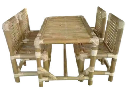 2.5 Foot Termite Proof Rectangular Indoor Natural Bamboo Dining Table And Chair