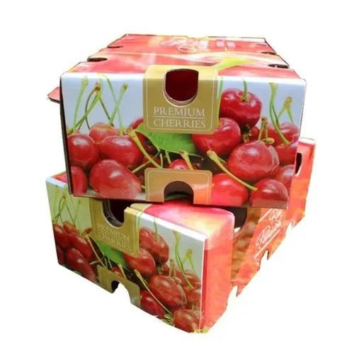 20x10x10inch Moisture Proof Printed Cherry Packaging Corrugated Paper Box