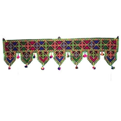 Velvet Decorative Embroidered Work Door Hanging Toran (36 X 7 Inches)