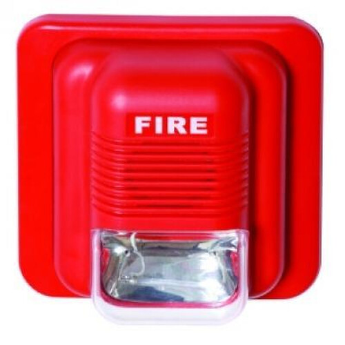 Ms Fire Alarm Hooter With Flasher - Color: Red