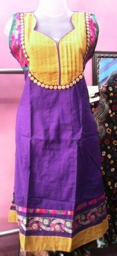 Hair Shampoos Purple Plain Cotton Sleeveless Sweetheart Neck Casual Wear Designer Kurtis