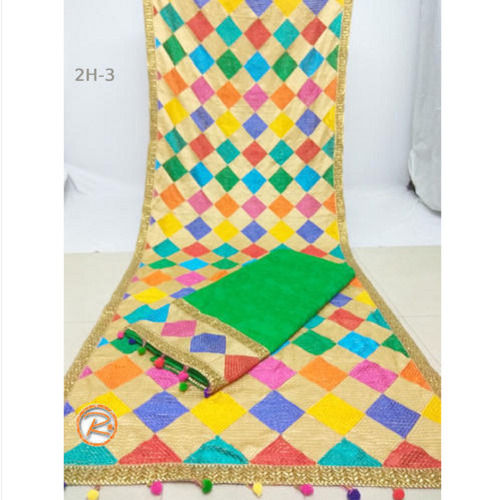 Unstitched Attractive Pattern Fine Finish Phulkari Suits