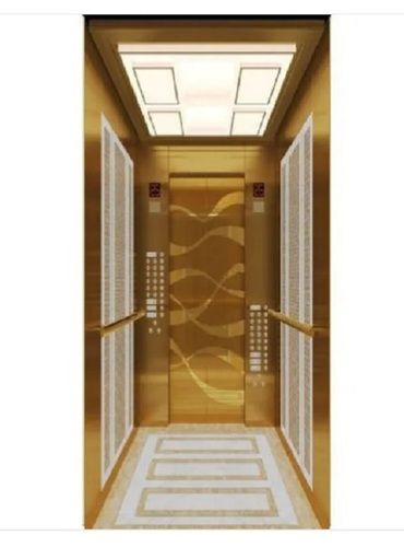 Red 40 Feet Designer Rectangular Polished Finish Mild Steel Elevator Cabin