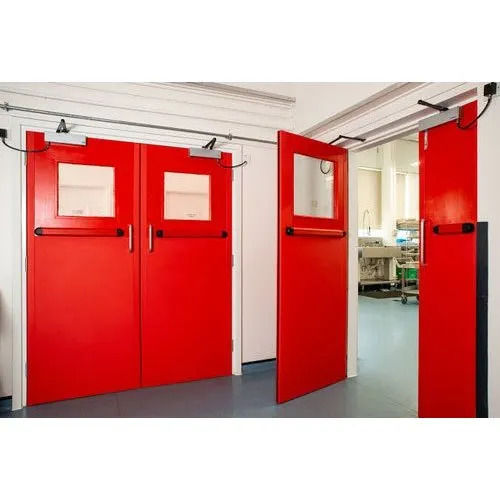 8 Feet Hard Structure Premium Design Double Door Mild Steel Hinged Safety Door