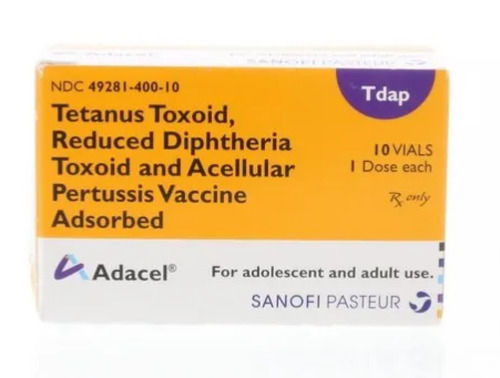 Adacel Vaccine 10 Vial Pack, 1 Dose Each Vial For Adolescent and Adult Use