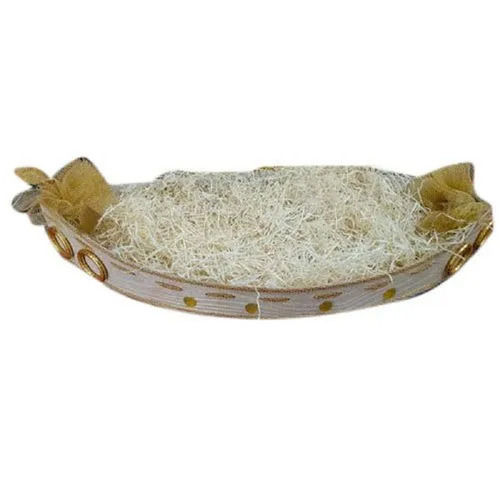 Indian Style Multi Color Oval Shape Light Weight Holiday Wooden Gift Basket Depth: 2.5 Inch (In)