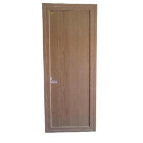 Brown Left Lock Handle Modern Long Lasting Polished Pvc Swing Bathroom Door 