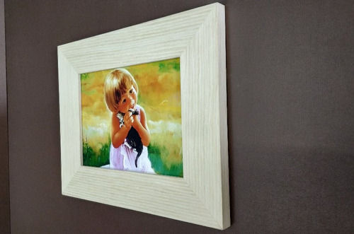 Light Brown Wood Polished Wooden Photo Frame