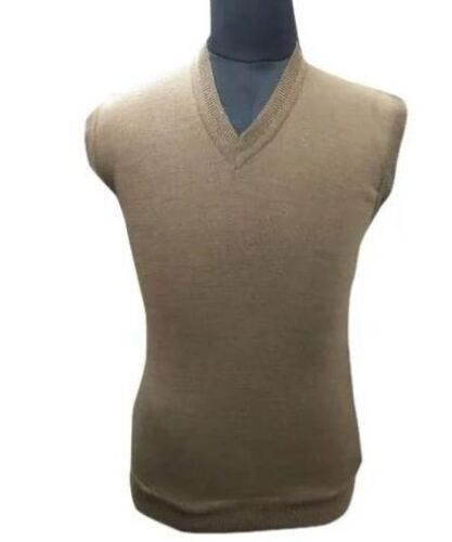 Washable Multi Color Sleeveless V-Neck Woolen Fabric Regular Fit Men'S Plain Sweaters