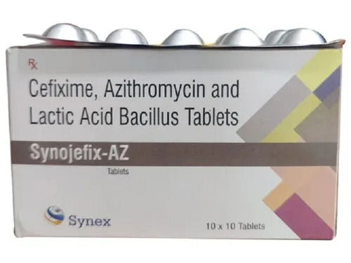 Synojefix-az Cefixime, Azithromycin और लैक्टिक एसिड बेसिलस एंटीबायोटिक टैबलेट